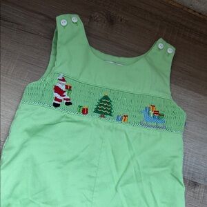 Festive Green Kids Bodysuit with Embroidery